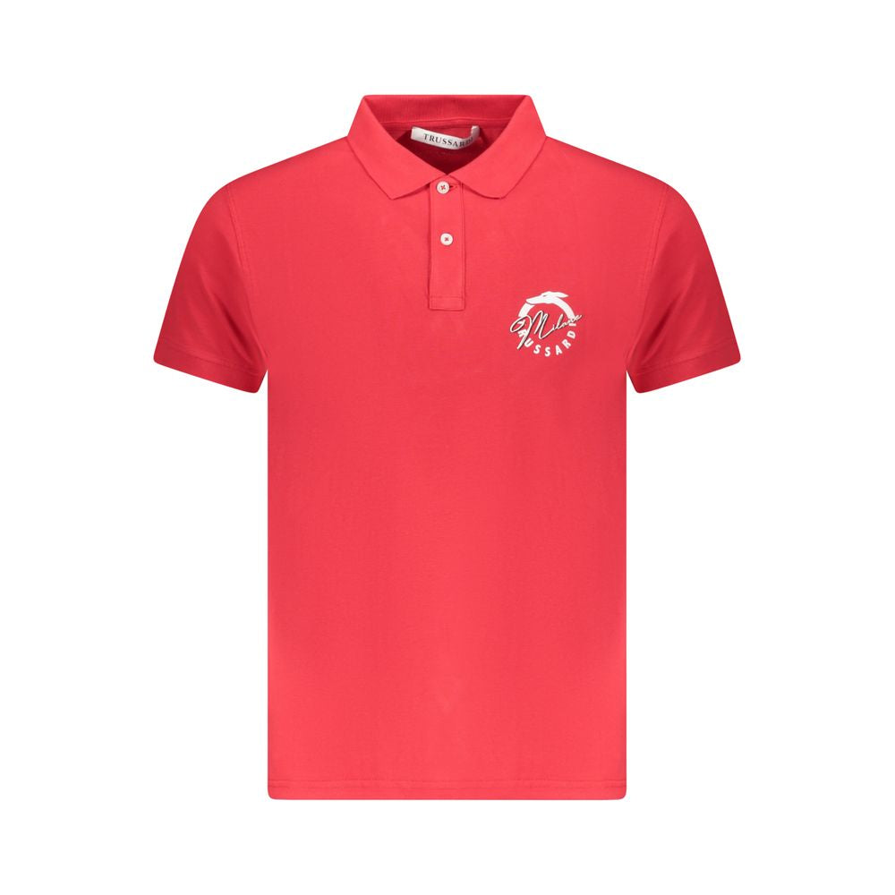 Trussardi Red Cotton Men Polo Shirt
