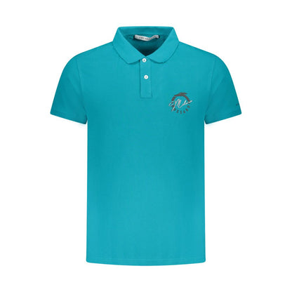 Trussardi Light Blue Cotton Men Polo Shirt