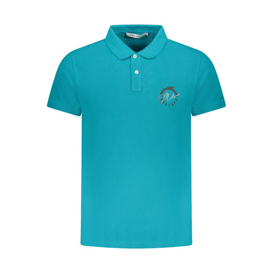 Trussardi Light Blue Cotton Men Polo Shirt