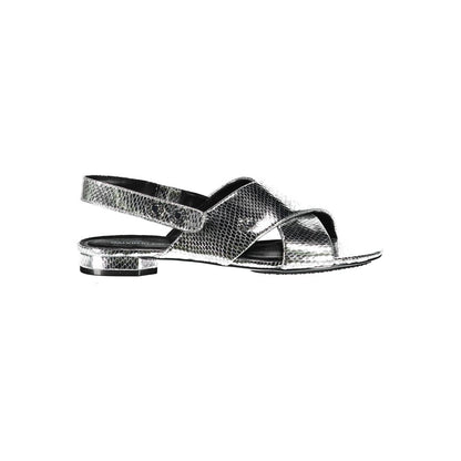 Calvin Klein Silver Leather Women Sandal