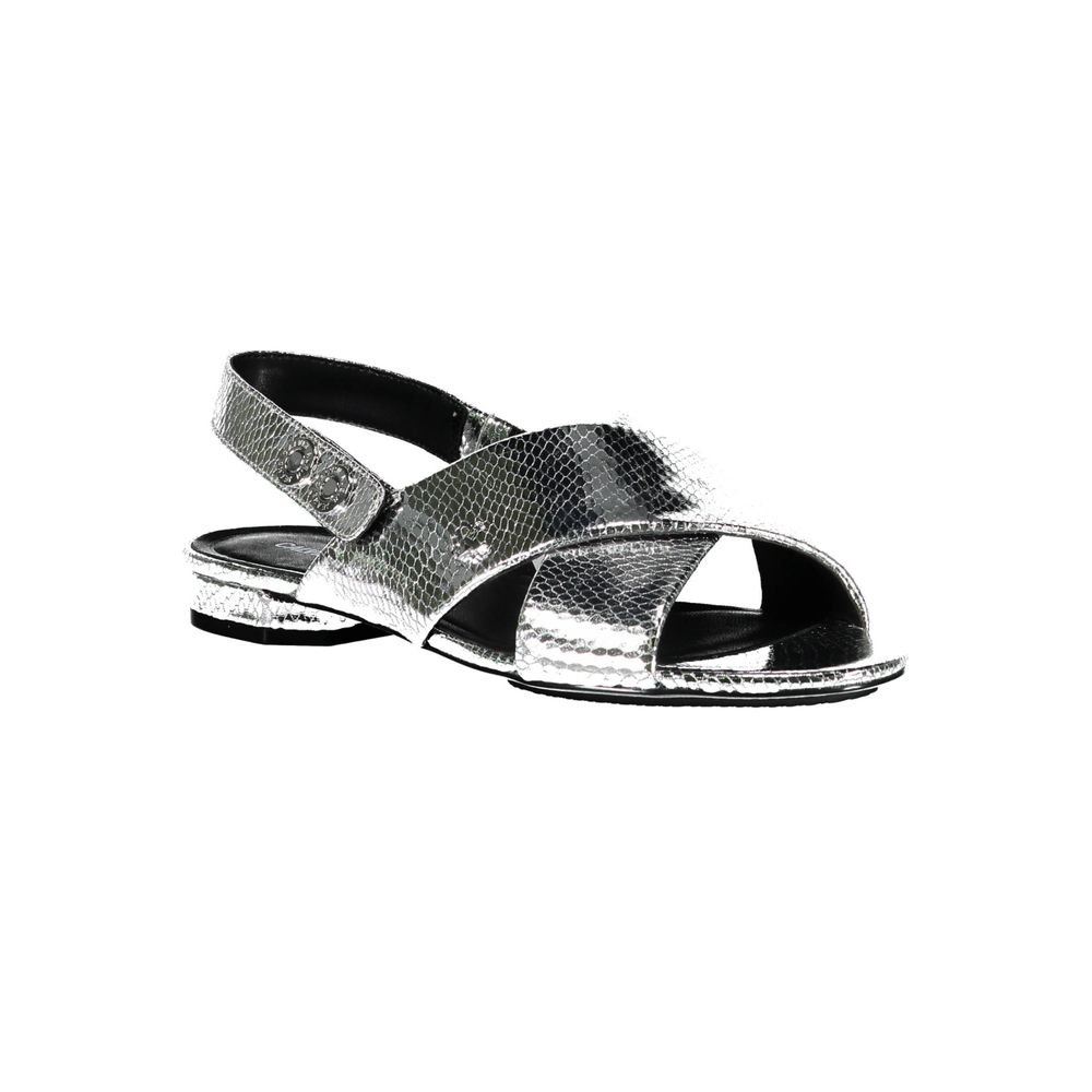 Calvin Klein Silver Leather Women Sandal