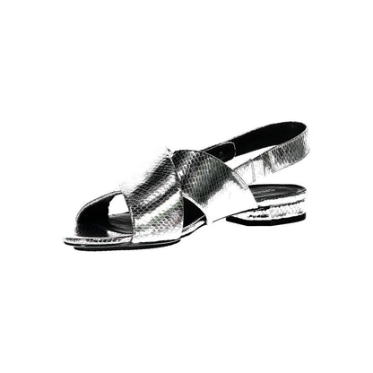 Calvin Klein Silver Leather Women Sandal