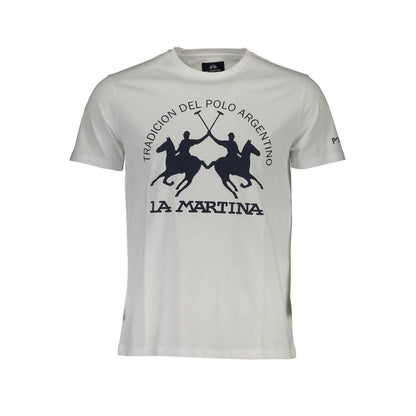 La Martina White Cotton Men T-Shirt