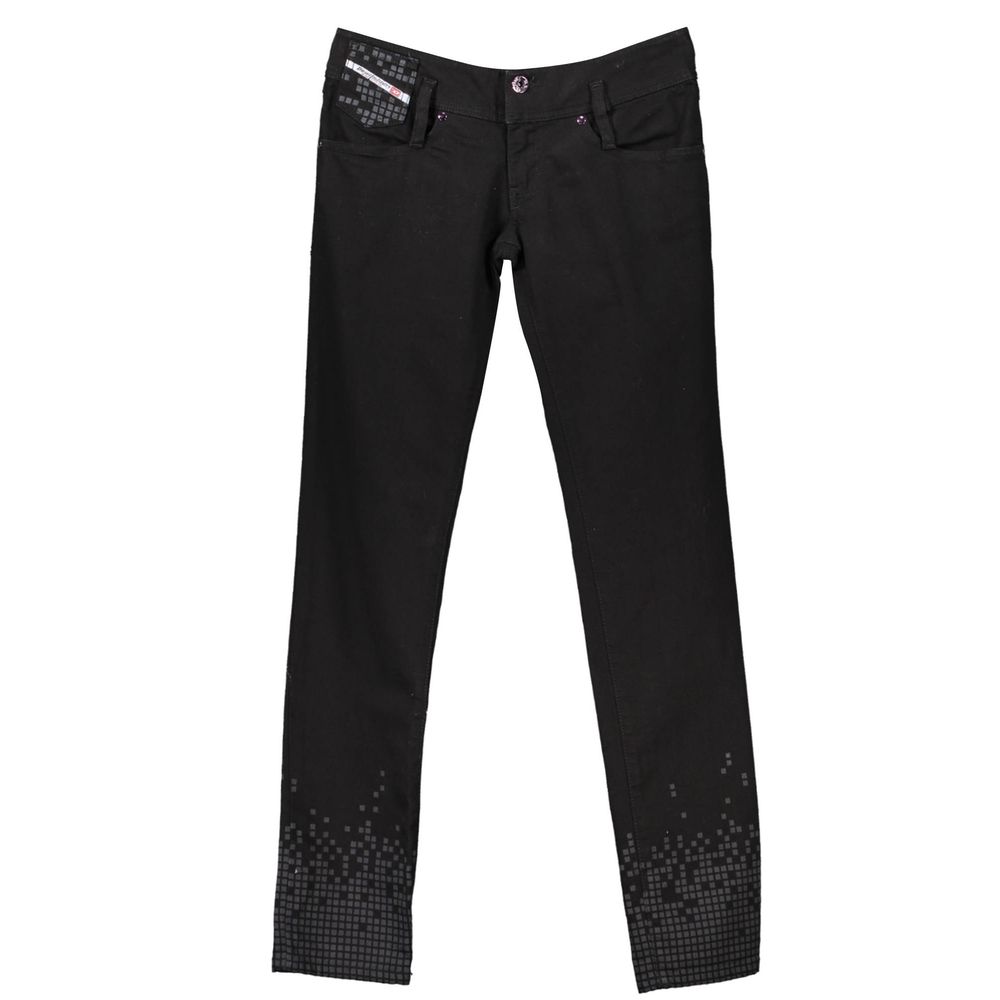 Diesel Black Cotton Jeans & Pant