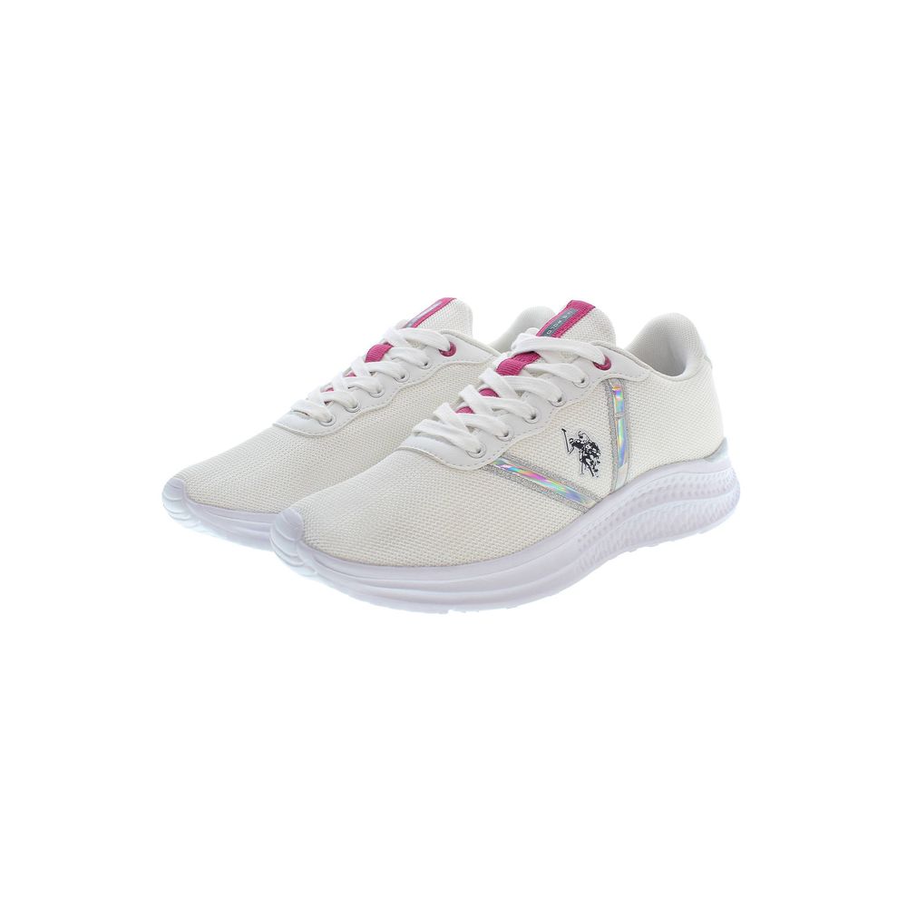 U.S. POLO ASSN. White Polyester Women Sneaker