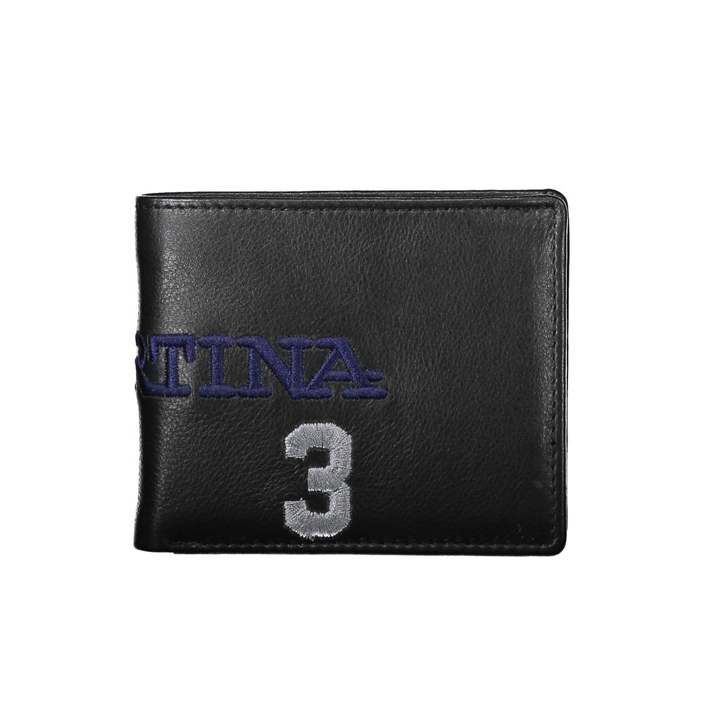 La Martina Black Leather Men Wallet