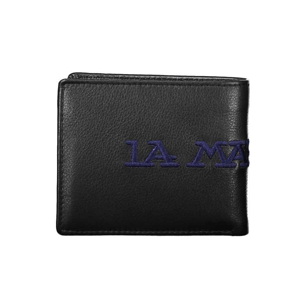 La Martina Black Leather Men Wallet