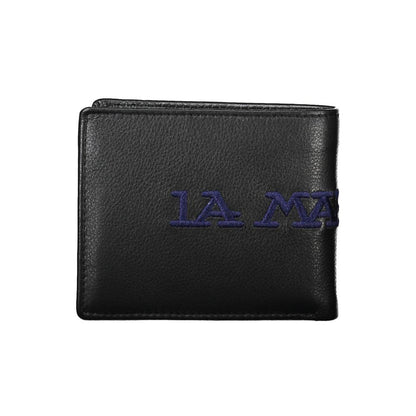 La Martina Black Leather Men Wallet
