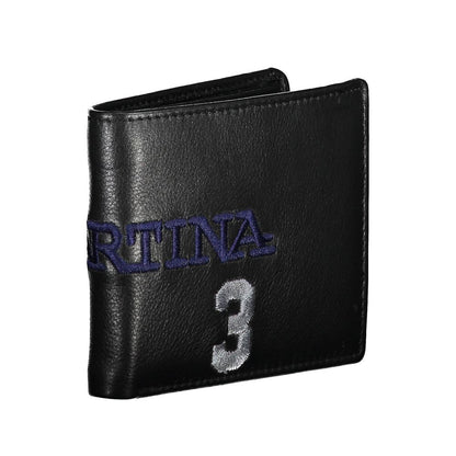 La Martina Black Leather Men Wallet