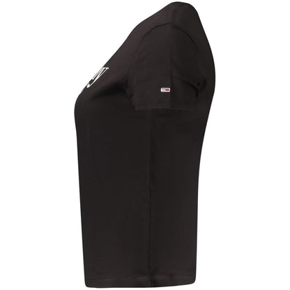 Tommy Hilfiger Black Cotton Tops & T-Shirt