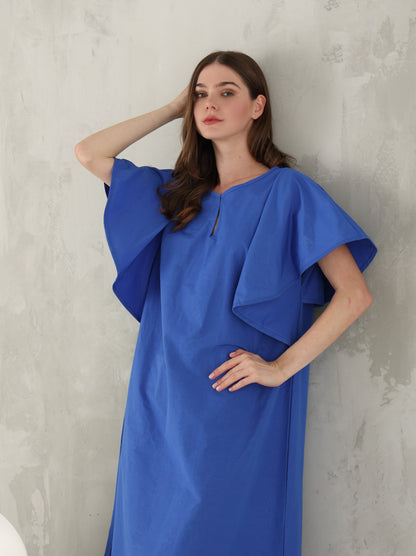 Marya navy blue taffeta kaftan