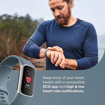 جهاز Fitbit Charge 5 المتطور للياقة البدنية + الصحة مع أدوات لإدارة إجهاد القلب