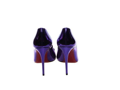 Christian Louboutin Hot Chick 100 Purple Mirrored Patent Leather High Heel Pumps