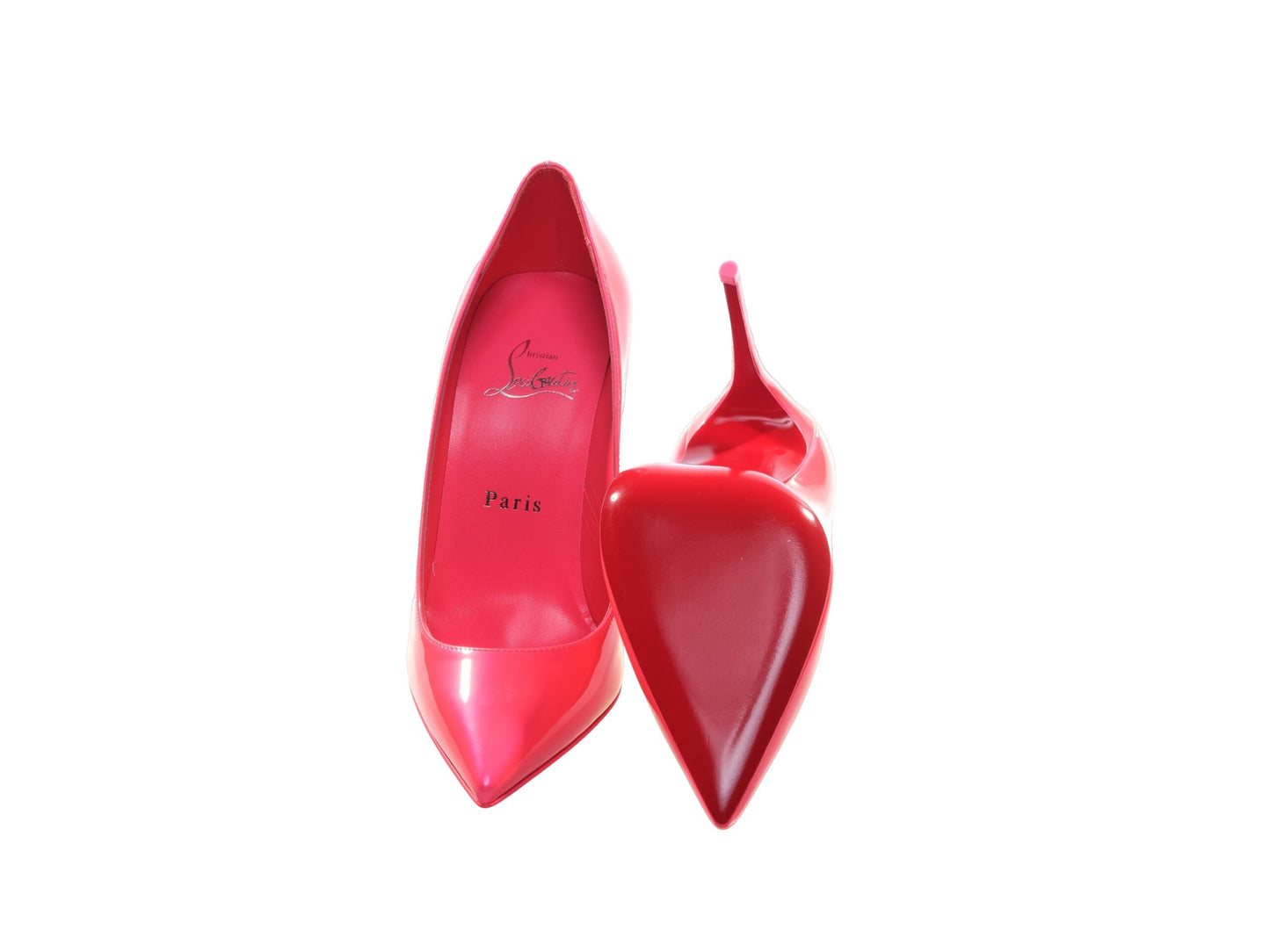 Christian Louboutin Sporty Kate Hot Pink Patent Leather High Heel Pumps
