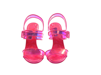 Christian Louboutin Loubi Duniss 100 Neon Fluoro Pink Strappy High Heels