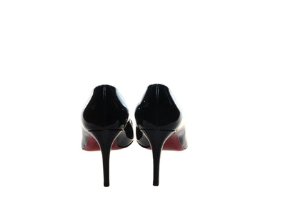 Christian Louboutin Pigalle 85 Black Leather High Heel Pumps