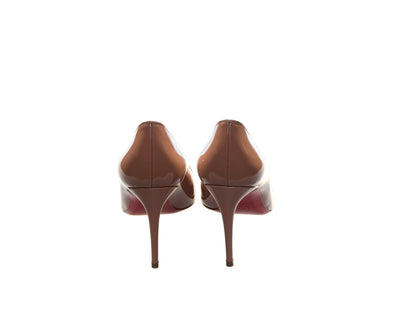 Christian Louboutin Kate Patent 85 Blush Nude Patent Leather High Heels