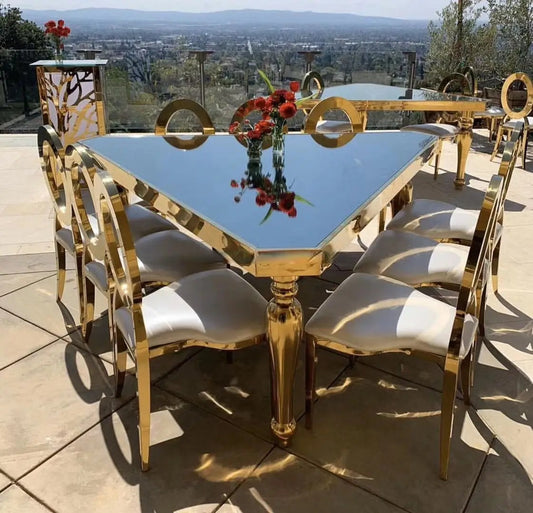Modern Golden Stainless Steel Wedding Tables