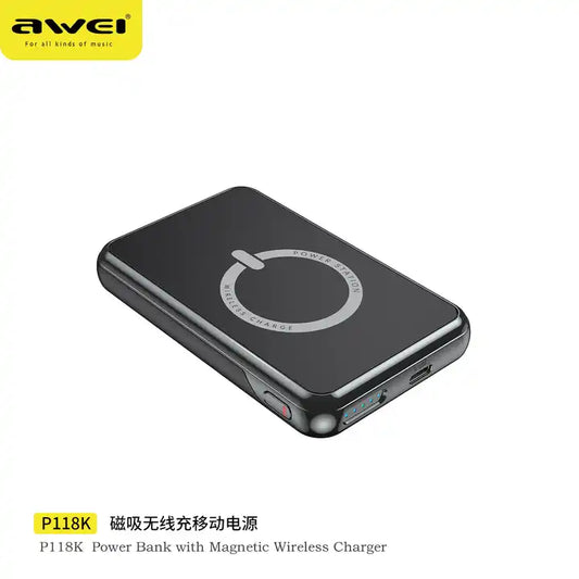 Awei P118K Wireless Charging Portable Power Bank ( 5000 mAh )