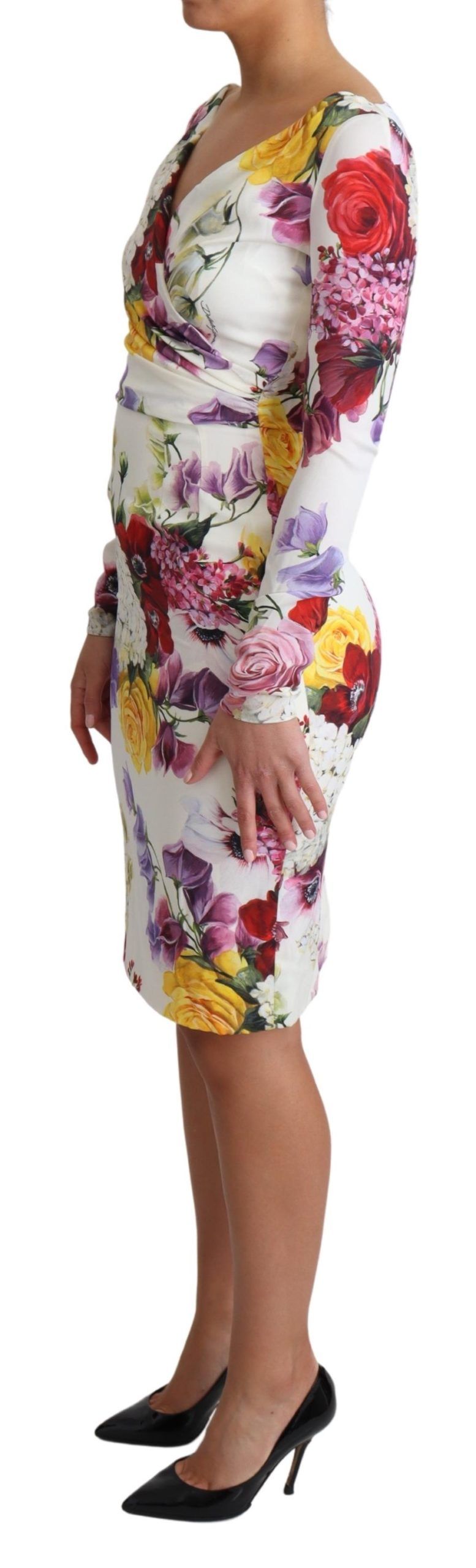 Dolce & Gabbana Elegant Floral Sheath Silk Dress