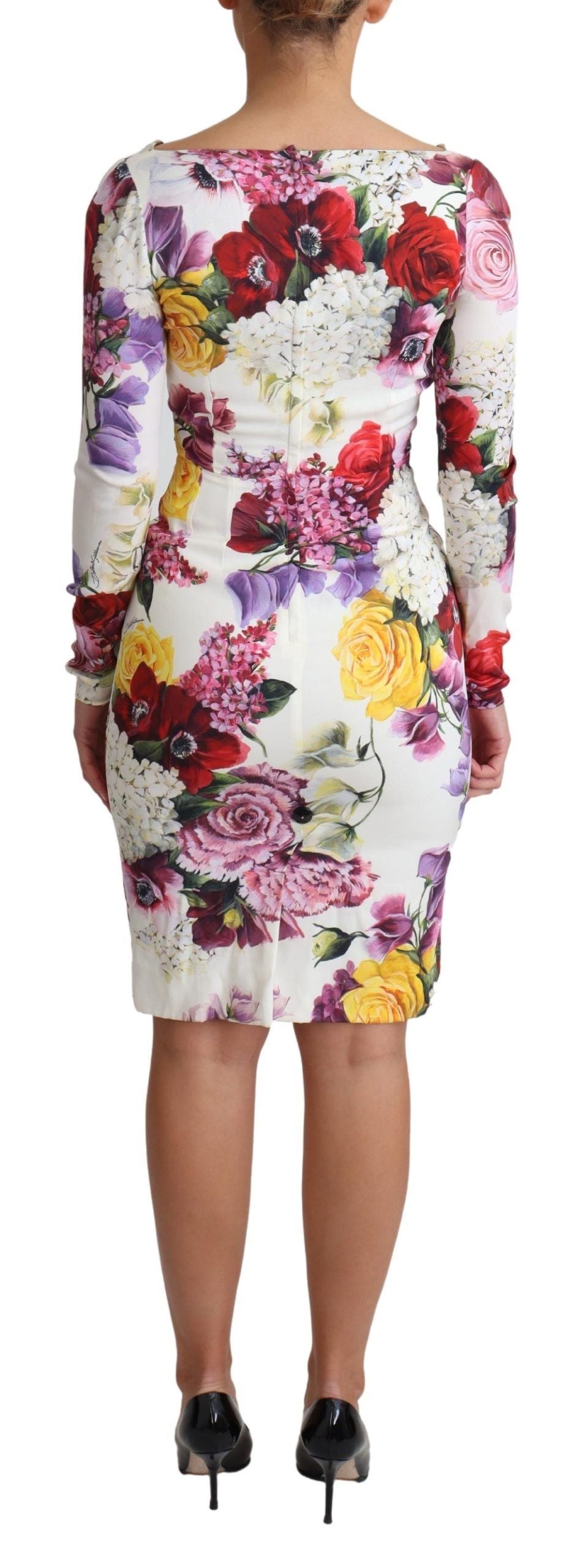 Dolce & Gabbana Elegant Floral Sheath Silk Dress