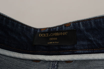 Dolce & Gabbana High Waist Skinny Designer Jeans in Blue