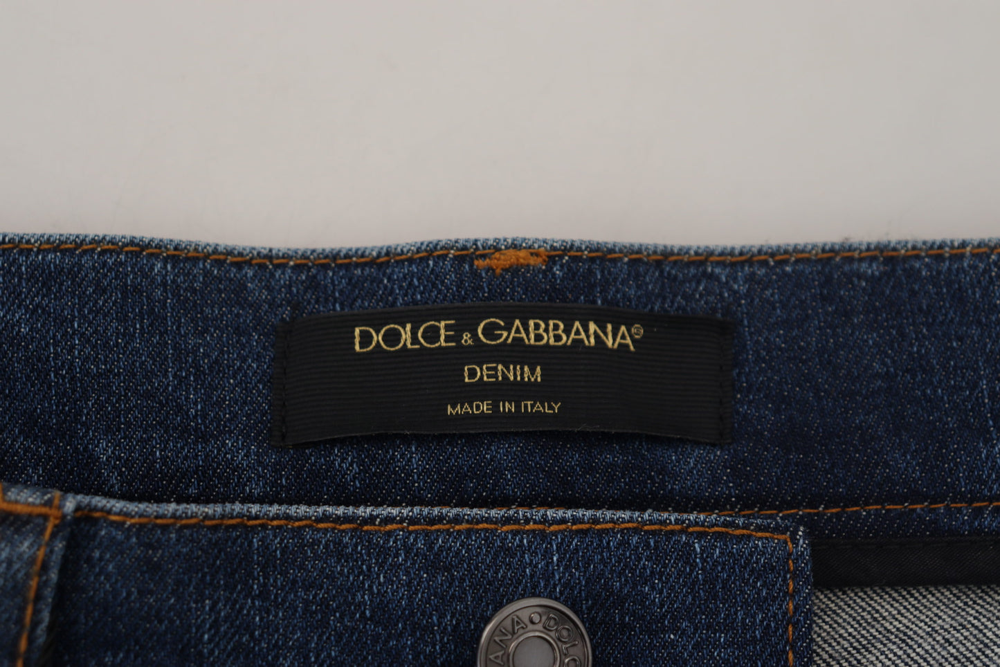 Dolce & Gabbana Elegant Floral Lace Front Denim