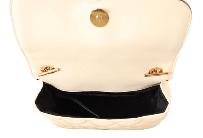 حقيبة كروس فيرساتشي شيك من جلد نابا باللون الأبيض النقي