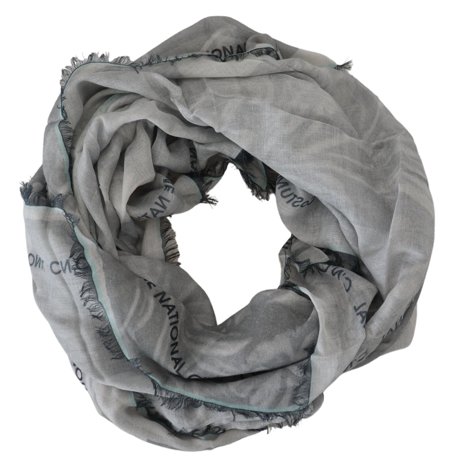 Costume National Chic Designer Grey Scarf with Fringes