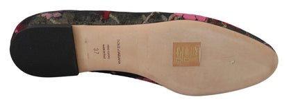 دولتشي آند غابانا حذاء مسطح من الجلد والنسيج متعدد الألوان مع رقعة القلب المقدس