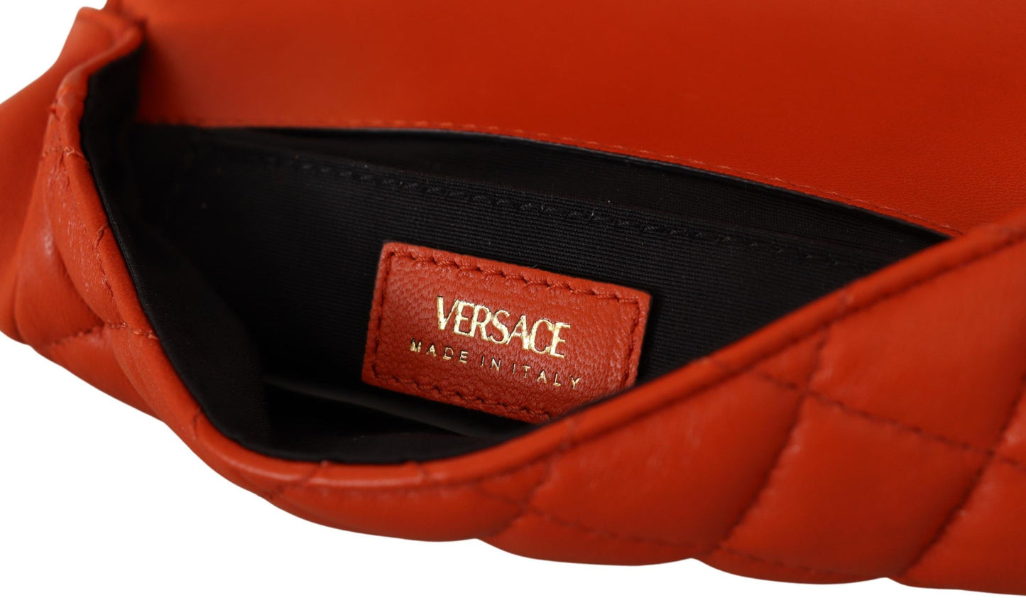 حقيبة فيرساتشي أنيقة من جلد النابا باللون الأحمر