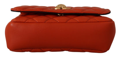 حقيبة فيرساتشي أنيقة من جلد النابا باللون الأحمر