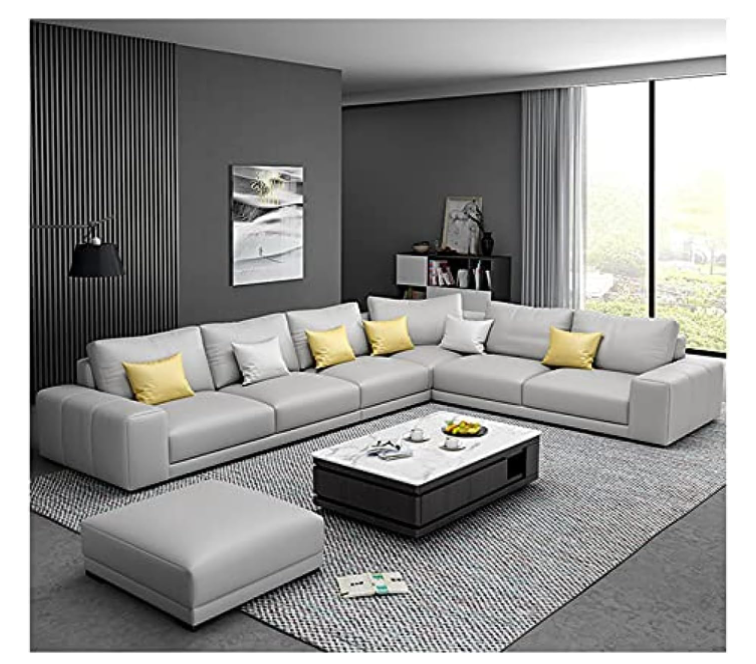 Nordic style luxury furniture sofa set corner sofa l shaped sofa (L:GREY)