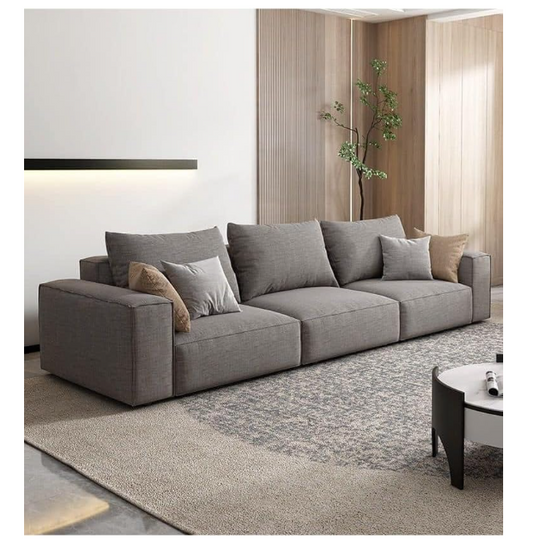 Fabric Sofa Combination Sofa Living Room Furniture (brown, Four-seater)