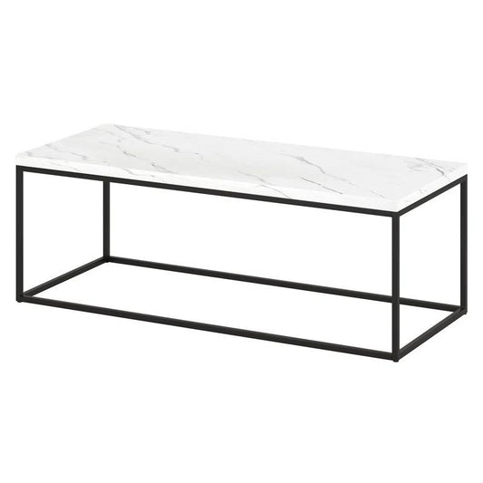 Rectangle Marble Table Metal Side Coffee Table