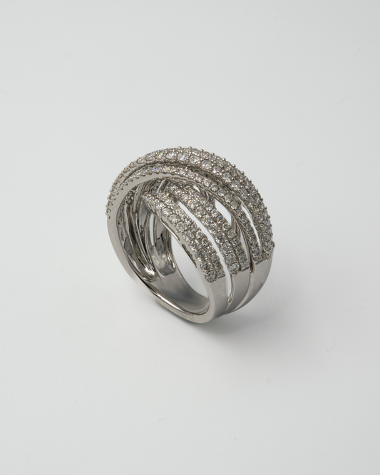 NATURAL DIAMOND MULTI-LAYER RING