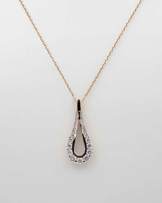 NATURAL DIAMOND TEADROP NECKLACE