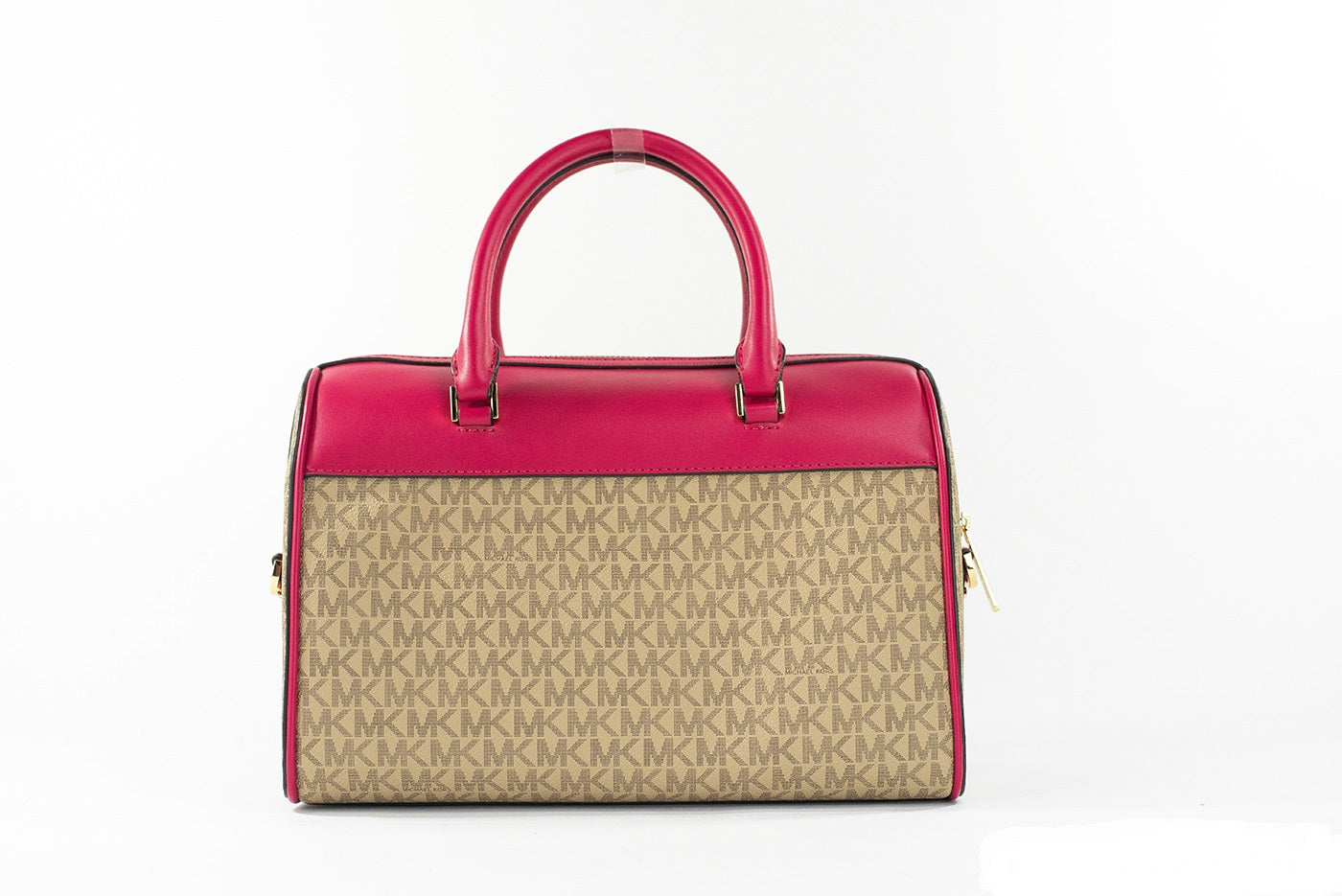 حقيبة مايكل كورس ترافل متوسطة الحجم باللون الوردي القرمزي من مادة PVC