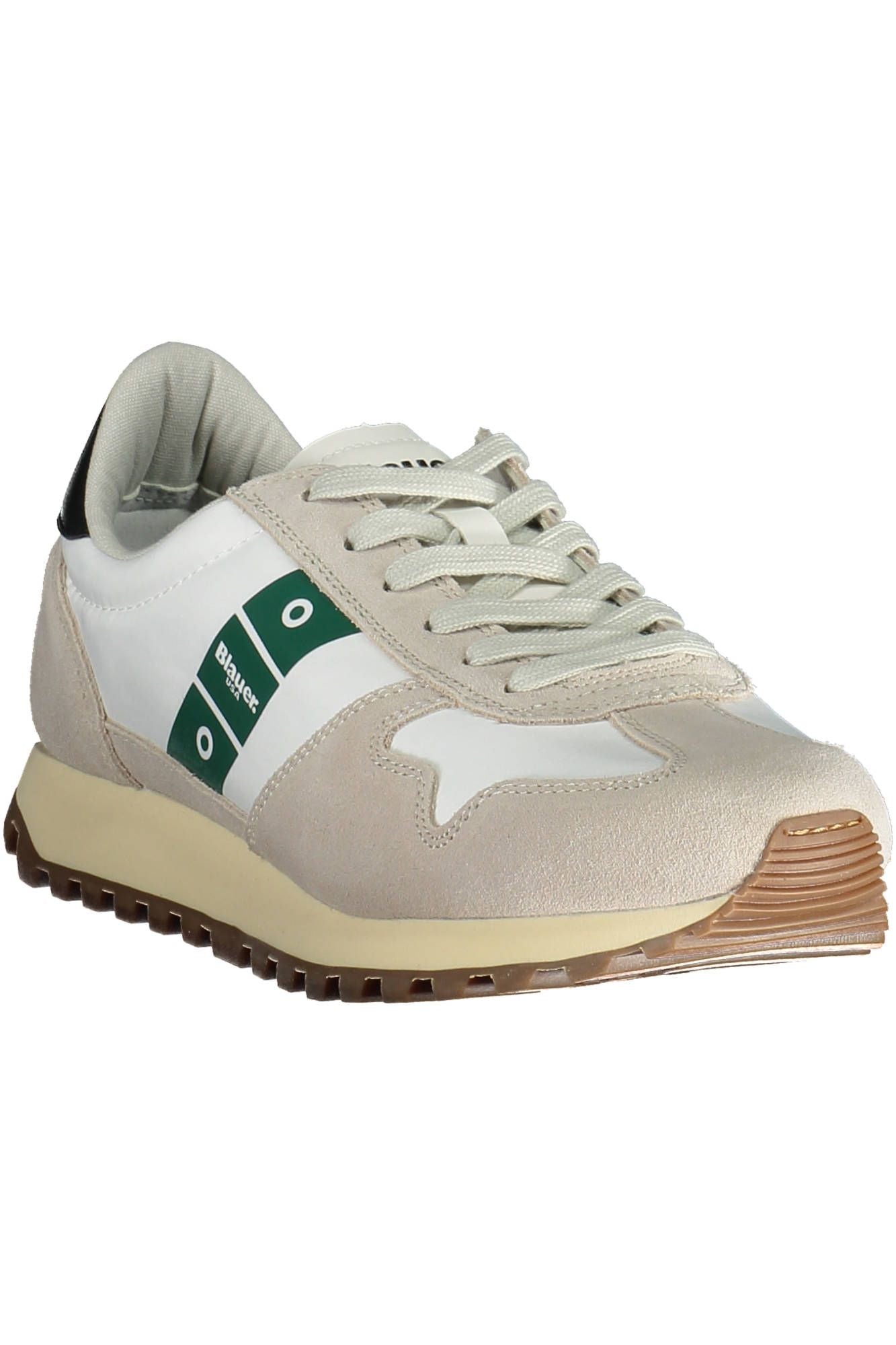 Blauer Sleek White Lace-Up Sneakers with Logo Detail
