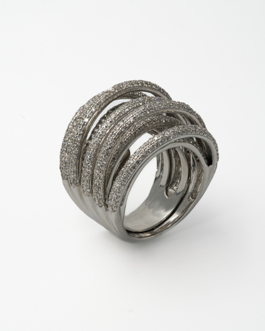 NATURAL DIAMOND MULTI-LAYER RING