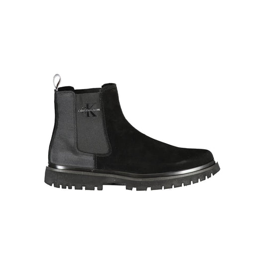 Calvin Klein Chic Monochrome Ankle Boots with Logo Detail