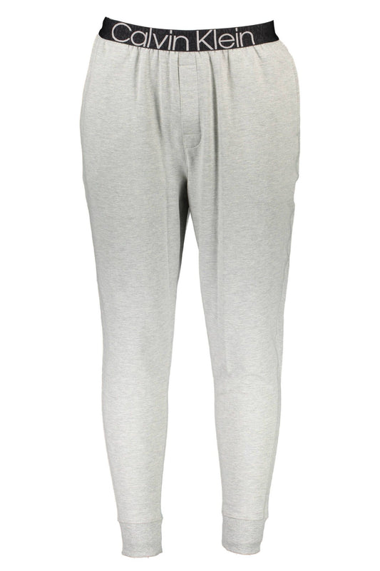 Calvin Klein Elegant Gray Tailored Trousers with Contrast Details