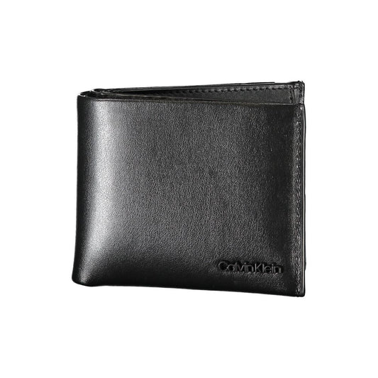 Calvin Klein Elegant Black Leather Dual-Compartment Wallet