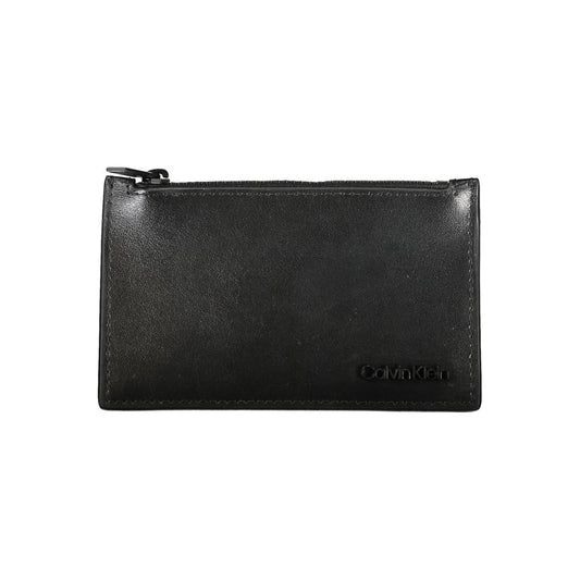 Calvin Klein Elegant Leather Zip Wallet in Timeless Black