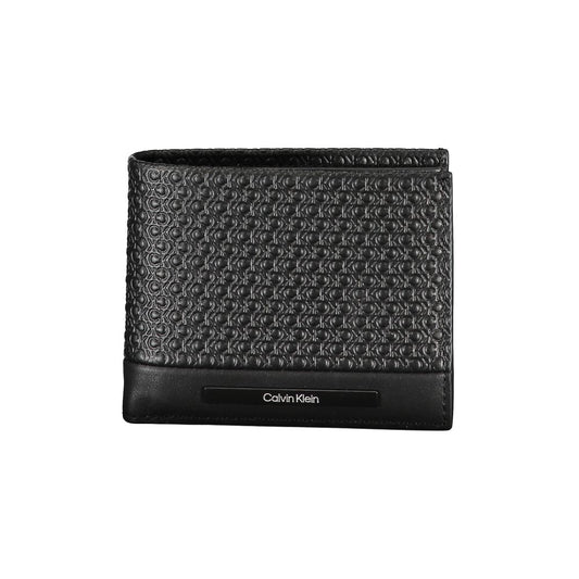 Calvin Klein Sleek Black Leather Wallet with Contrast Details
