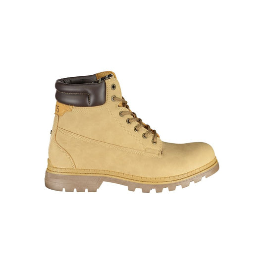 Carrera Beige Lace-Up Boots with Contrasting Detail