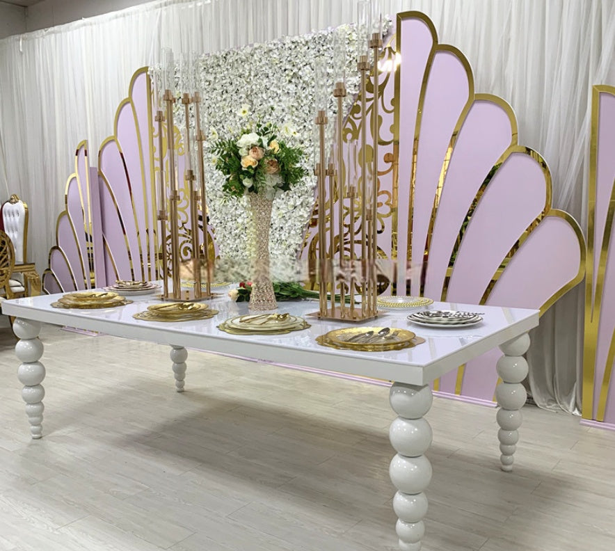 Modern Golden Stainless Steel Wedding Tables