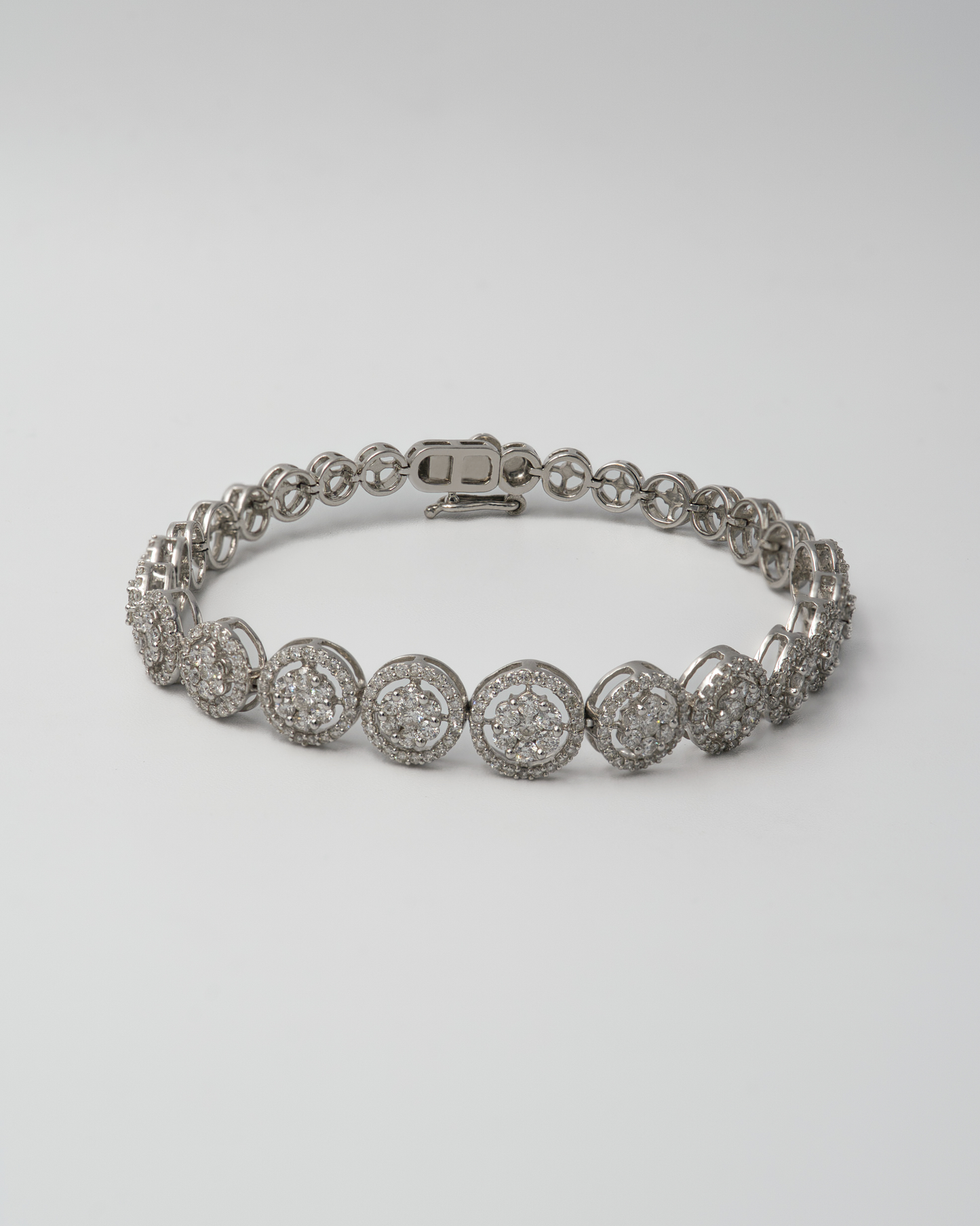 NATURAL DIAMOND CLUSTER TENNIS BRACELET