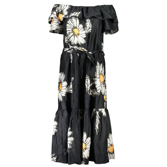 Desigual Elegant Short Sleeve Maxi Dress with Removable Belt