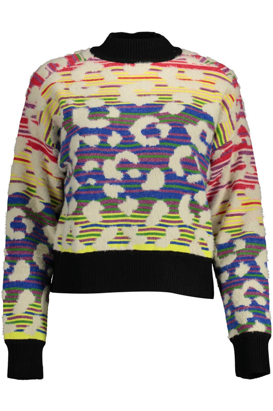 Desigual Chic Blue Contrasting Details Sweater